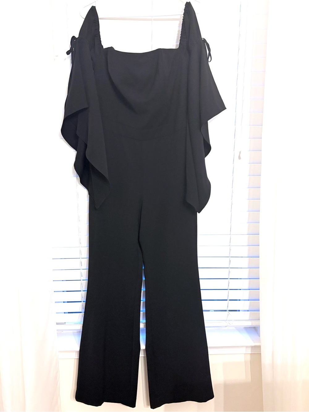 White House black market Black Off-Shoulder Wide-Leg Jumpsuit - Picture 2 of 10